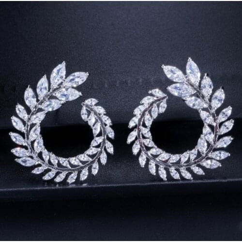 Choucong Unique Classical Jewelry 925 Silver Fill Marquise Cut White Clear AAAAA Cubic Zirconia Wedding Engagement Stud Earring