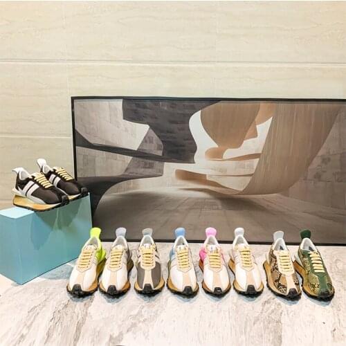 2021 Spring Thick Sole Casual Daddy Shoes Women Flat Mixed Color Graffiti Lace Up Patchwork Sneakers Outdoor Walk Tennis Shoes