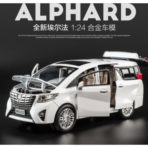 1: 24 Simulation Toyota Alphard Alloy Car Model Metal Toys Acousto Optic Car MPV Childrens New Year Birthday Gift