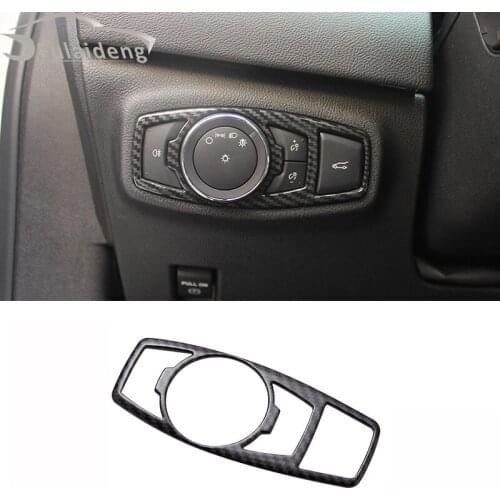 1pcs For Lincoln MKZ MKC MKX Carbon fiber ABS Car Interior Headlight Switch Knob Decoration Cover trim Car Styling