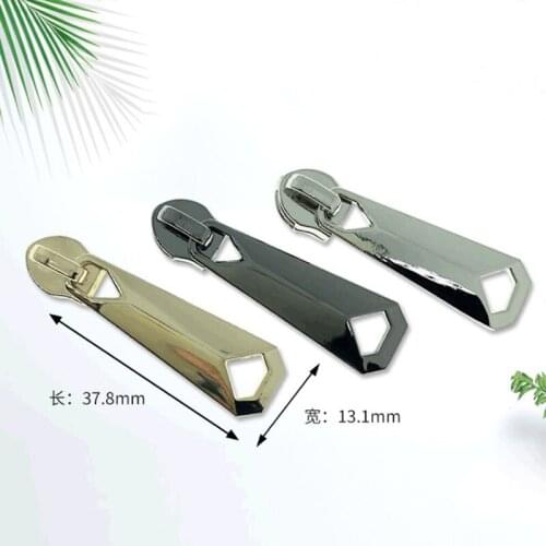 20 Pieces 13*37.8 MM Handbags Metal Hardware Accessories Nylon Head Polygonal Pull Tab Zinc Alloy Zipper Sliders