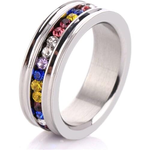 2021 Hot Sale Fashion Jewelry female Crystal from Swarovskis New color Zircon Stainless steel ring Fit Women For Party