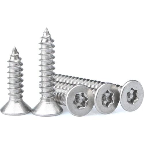 30PCS M2.9 M3.5 304 Stainless Steel Countersunk Head Flat Plum with Column Core Needle Anti-theft Self-tapping Screws