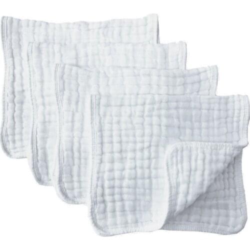 4-6Pcs Baby Muslin Burp Cloths Cotton Hand Washcloths 6 Layers Extra Absorbent Soft Towel Gauze Kindergarten Facecloth