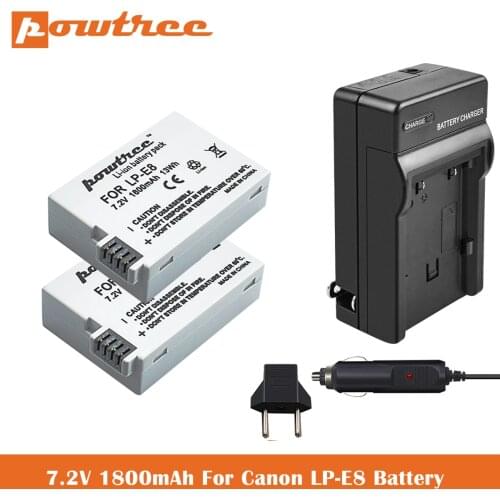 7.4V 1800mAh LP-E8 Battery+Charger for Canon EOS Rebel T3i, T2i, T4i, T5i, EOS 600D, 550D, 650D, 700D, Kiss X5, X4, Kiss X6