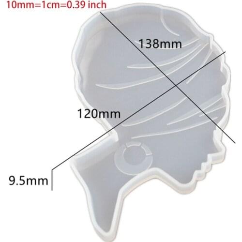 Afro Female DIY Epoxy Resin Mold Woman Head Beauty Irregular Mirror Silicone Mould for DIY Insulation Coaster Agate Tray R7UB