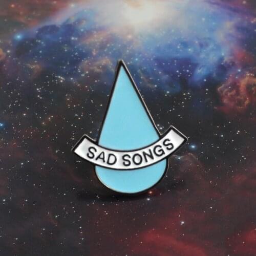 Sad Songs Brooch Blue Water Drop Sad Tears Simple Enamel Pin Boy Girl T-shirt Coat Backpack Badge Women Friends Accessories Gift