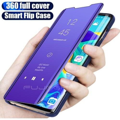 Luxury Mirror Smart View Flip Case For OnePlus 6 6T 7 7T 8 Pro Holder Stand Case For Oneplus 1+6 1+7 Pro 1+8 Pro Flip Cover