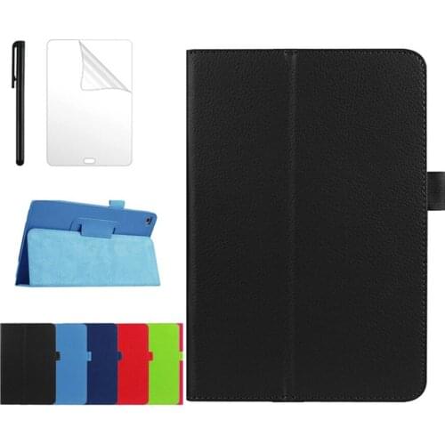 Litchee Style PU Leather Case For New Kindle Fire HD 8 2017 8.0 Inch Smart Stand Cover For Fire HD Hd8 2016 Case +FilmPen