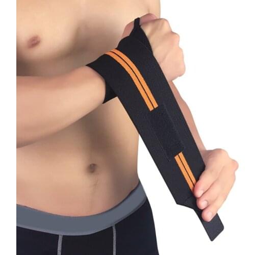 1pcs Long Sport Wrist Weight Lifting Fitness Wristband Support Nylon Elastic Adjustable Gym Sprain Hand Strap Protection Sport