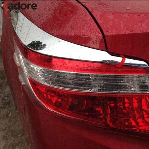 For Toyota Vios Yaris Sedan 2013 2014 Chrome Rear Light Lamp Eyebrow Cover Trim Tail Lights Eyelid Strip Car Accessories 2pcs