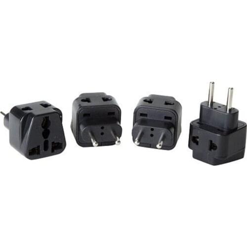 Electric Plug Universal Travel Socket 1 to 2 UK/US/EU/AU Outlet to EU/Brazil/Israel Splitter Plug Adapter Charger