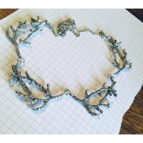 Vintage Wiccan Antler Branches Fantasy Forest Necklace Witch Jewelry