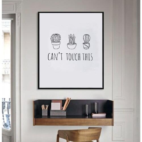Canvas Print Art , Can't Touch Print Cactus Art Print Word Wall Art Kitchen Art Home Decor , Frame Not included