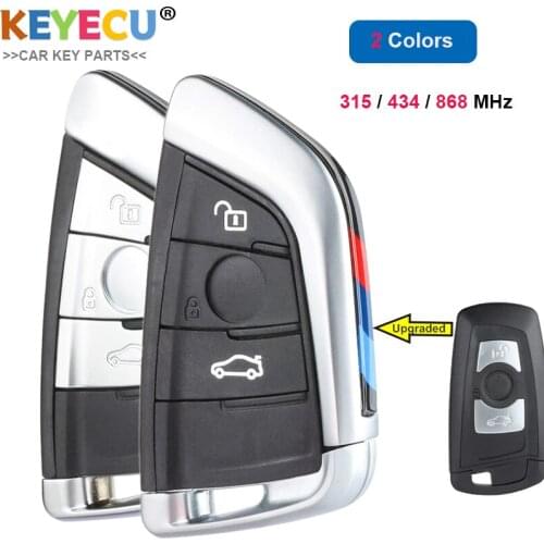 KEYECU Modified Smart Remote Control Car Key for BMW FEM/ BDC CAS4 CAS4+ 2011-2017, FOB 3 Buttons - 315MHz/ 433MHz/ 868MHz