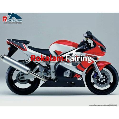 Aftermarket Fairing Set For Yamaha R6 1998 1999 2000 2001 2002 White Red Black Motorcycle Cowlings (Injection Molding)