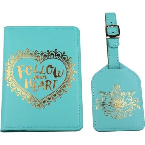 2pcs/set Credit Card Holder Men Women New Travel Leather Passport Holder Card Case Protector Cover Wallet Bag