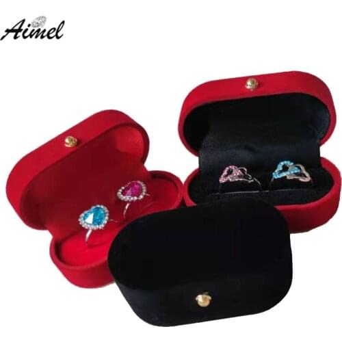 Creative Jewelry Ring Storage Box Mini Velvet Earring Cufflinks Jewelry Display Gift Box Stud Diamond Ring Organizer Weeding Box