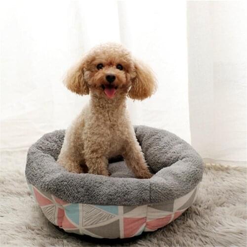 Round Cat Bed Super Soft Lamb Plush Pet Kennel Comfortable Pets Basket Cage Warm Puppy Sofa House Kitten Deep Sleep Nest Cushion