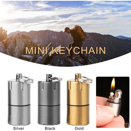 Mini Keychain Mental Key Chain Bag Decorative Charms Multifunction EDC Tool Outdoor Hunting Survive Tackle Lighter
