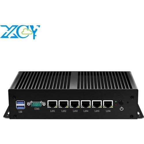 XCY Mini PC Fanless pfsense 6 LAN Gigabit Ethernet Intel 211AT Core i3 7100U Linux Windows 10 7 Router Firewall Computer Mini PC