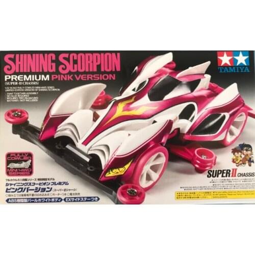 Tamiya 95035 SHINING SCORPION Premium Pink Version (S2 Chassis) 1/32 Scale Mini 4WD Car Model