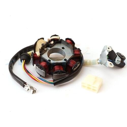 Motorcycle 12V 8 pole electromagnetic stator coil flywheel suitable for CG125 150cc 200cc 250cc engine off-road motorcycle kart