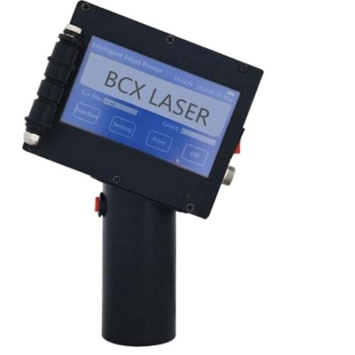 Low cost hand held ink jet printer with on line print table and sensor for paper,plastic,metal mass production