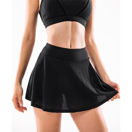 New Sports Tennis Solid Yoga Skorts Fitness Short Skirt Badminton breathable Quick drying Women Sport Anti Exposure Tennis Skirt