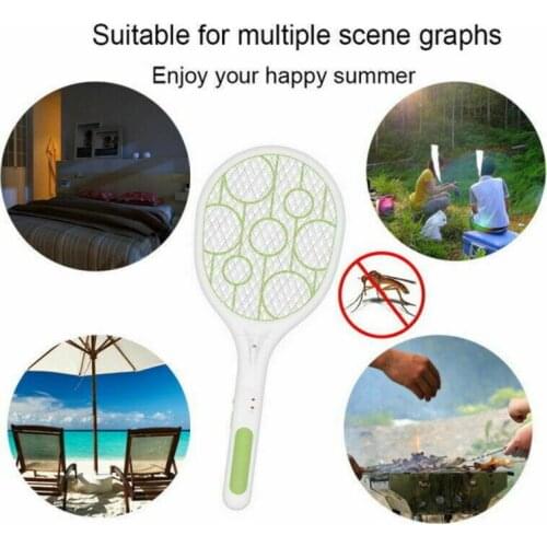 New Mosquito Swatter Killer Led Light Tennis Bat Hand-Held Mosquito Racket Rechargeable Electric Fly Insect Racket Zapper Killer