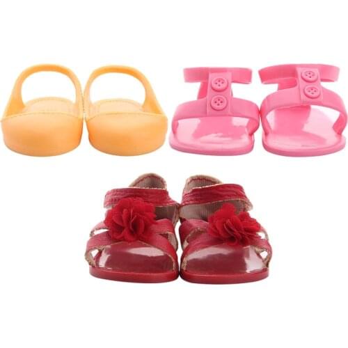 ZWSISU 3 Styles sandals Doll Shoes fit 18" American Doll Accessories SUMMER Gift