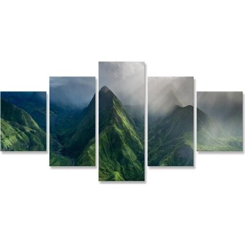 Landscape Mountains Hill Canvas Painting 5 Pieces Print Painting Wall Painting Canvas Wall Pictures for Bedroom Livingroom