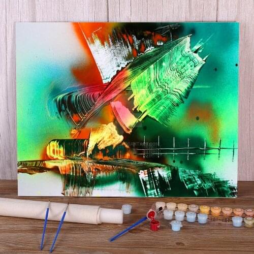 Landscape Convergence DIY Paint By Numbers Complete Kit Acrylic Paints 40*50 Paiting By Numbers Loft Wall Handicraft