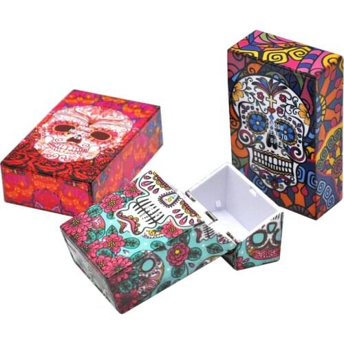 95x62mm Skull Printed Plastic Cigarette Case for Loading Personalized Ghost Head Storage Cigarette Accessories