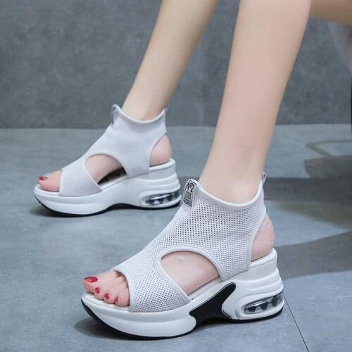 Height Increasing Insole Sports Sandals for Women 2021 Summer New Fashion Roman Style Wedge Platform Internet Hot Sandals