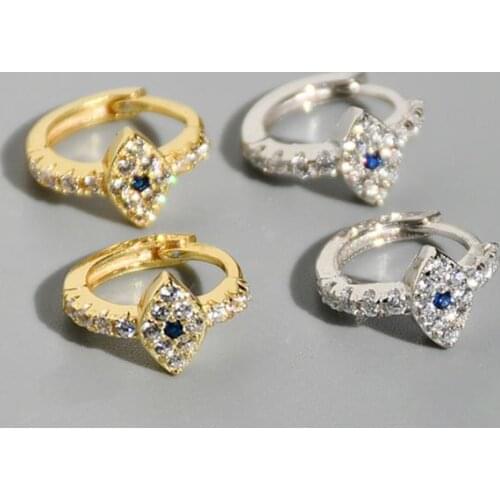 925 Sterling Silver Earring Fashion Demon Eye Personality Ear Ring Ear Bone Ear Buckle Cute Trend Wild Female Silver Ear Jewelry