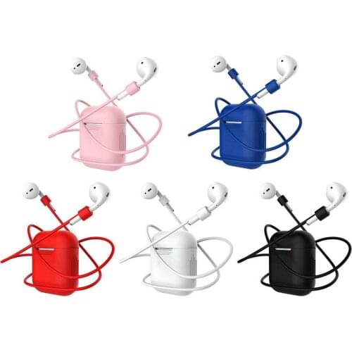 Silicone Case For Apple Airpods Accessories Bluetooth Earphone Air Pods Protective Cover Headset Anti-lost Rope Strap 100pcs/DHL