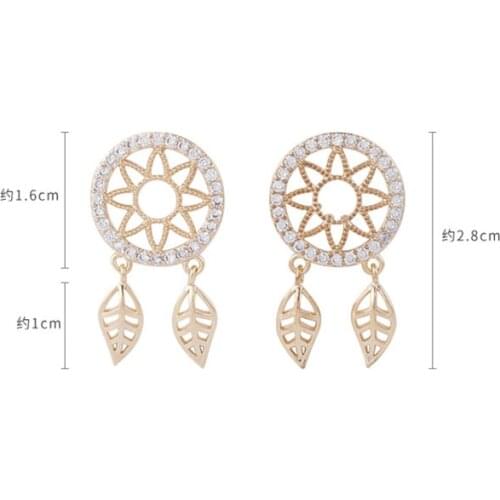 Nordic romantic dream catcher earrings hollow vintage earrings pin Personality New Earrings Elegant Vintage Stud Earrings