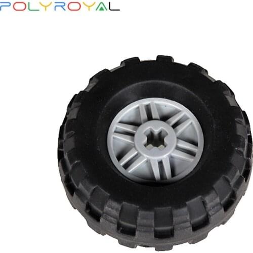 Building Blocks accessories DIY Technic Parts Moc 37x18mm 1 PCS Tire Off-road Car Leather wheel Compatible Assembles Particles