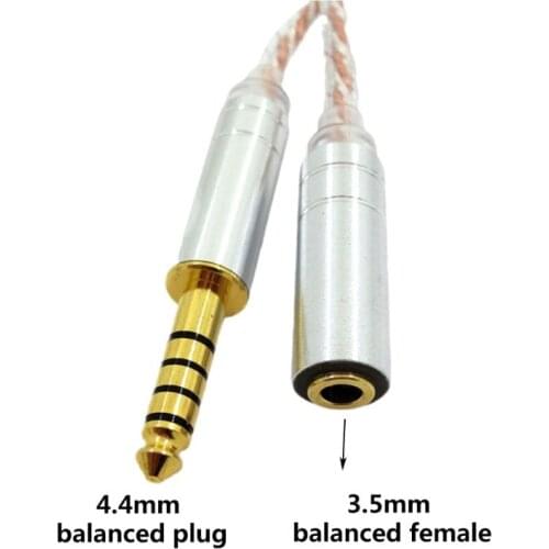 T3EE HIFI Balance Cable Male 2.5mm to 3.5mm 4.4mm Female Headphone Line Adapter