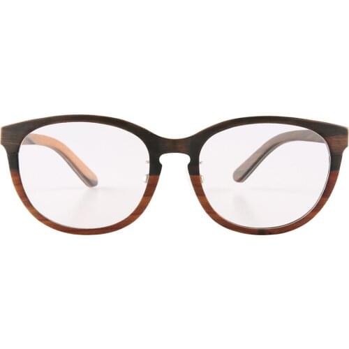 Thin light oval cat eye aluminum inside multi wood sunglasses wooden eyewear optical reading glasses eyeglasses spectacle frame
