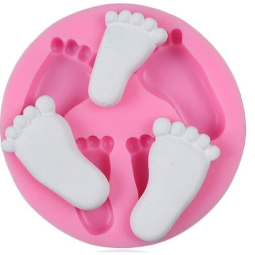 Creative 3D Childrens Foot Chocolate Mold Fondant Cake Decoration Silicone Mold Clay Pottery Clay Handmade Soap Mold