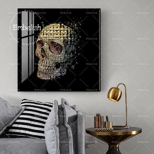 Embelish Free Shipping HD Print On Canvas Oil Paintings Modern Home Decor Cool Skull Pictures For Living Room Wall Art Posters