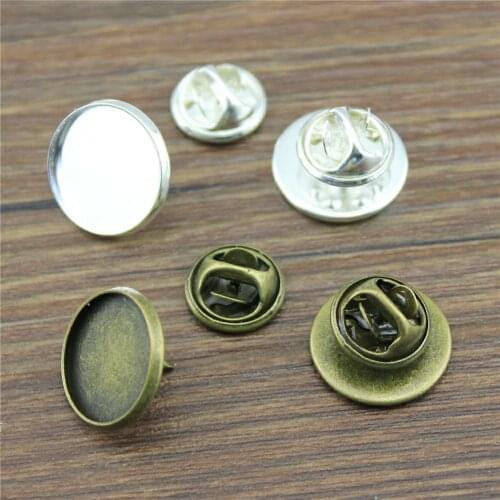 WYSIWYG 10sets 2 Colors Fit 12/14/16/18/20mm Copper Material Brooch Tray Base Back Blank Cufflink Spacer Settings Tie Tack Pins