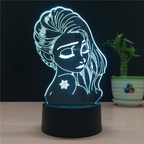 Yuki Onna The Snow Woman 3D acrylic retro Desk Lamp Luz De Lampara LED usb novelty Night Light Gift For Kids Decoracao casa