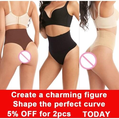 High Waist Tummy Control Panties Women Thong Panty Shaper Slimming Underwear Waist Trainer Shaping Briefs Butt Lifter Shapewear