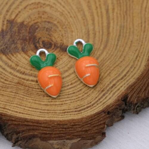 10PCS Enamel Carrot Charm Pendant Jewelry Making Bracelet Necklace DIY Earrings Accessories Craft