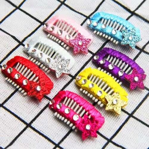 2021 Dogs Hairpin Grooming Accessories Hair Clip Pet BB Clip Hairpin Comb Point drill five-pointed star 2.8cm/3.2cm