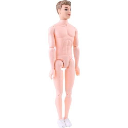 G2AD 30cm 12 Moveable Jointed Nude Naked Dolls Doll Body White Shoe for Ken Boy Male Man Boyfriend Prince DIY Toys