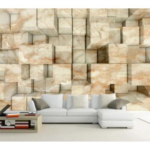 Wellyu Custom wallpaper 3d marble texture cube three-dimensional space fashion background wall living room elderly room mural